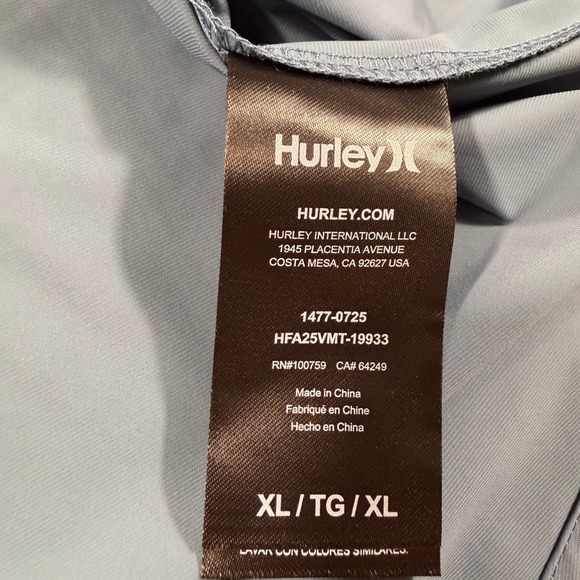 NWT Hurley Mens Performance Long Sleeve Button Up Shirt XL Blue Moisture Wicking - Picture 5 of 11